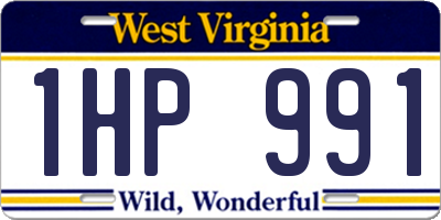 WV license plate 1HP991