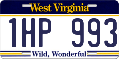 WV license plate 1HP993