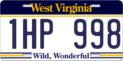 WV license plate 1HP998