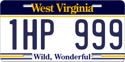 WV license plate 1HP999