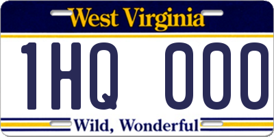 WV license plate 1HQ000