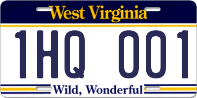 WV license plate 1HQ001