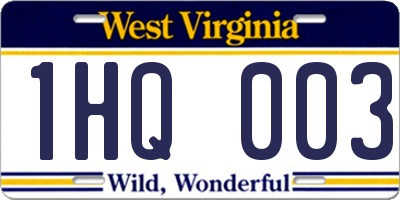WV license plate 1HQ003