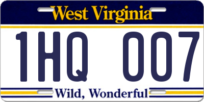 WV license plate 1HQ007