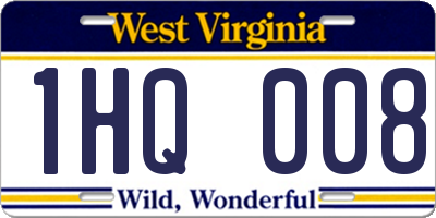 WV license plate 1HQ008