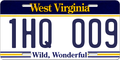 WV license plate 1HQ009