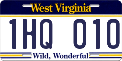 WV license plate 1HQ010