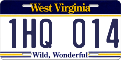 WV license plate 1HQ014