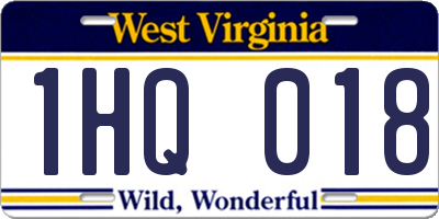 WV license plate 1HQ018