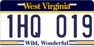 WV license plate 1HQ019