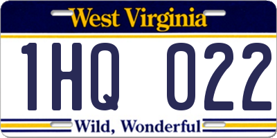 WV license plate 1HQ022