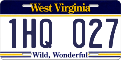 WV license plate 1HQ027