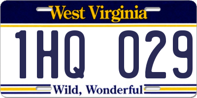 WV license plate 1HQ029