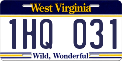 WV license plate 1HQ031