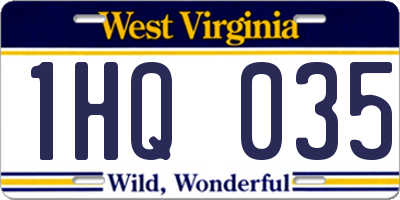 WV license plate 1HQ035