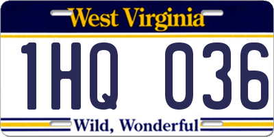 WV license plate 1HQ036