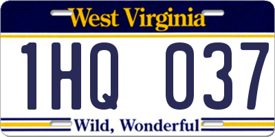 WV license plate 1HQ037