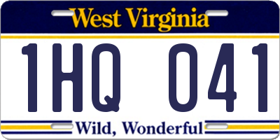 WV license plate 1HQ041