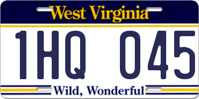 WV license plate 1HQ045