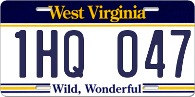 WV license plate 1HQ047