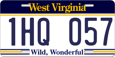 WV license plate 1HQ057