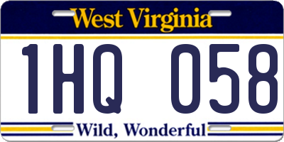 WV license plate 1HQ058