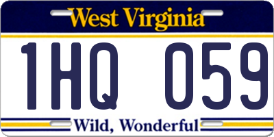 WV license plate 1HQ059