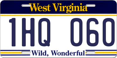 WV license plate 1HQ060
