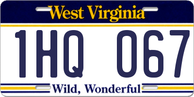 WV license plate 1HQ067