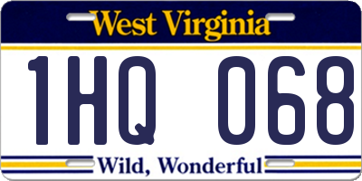 WV license plate 1HQ068