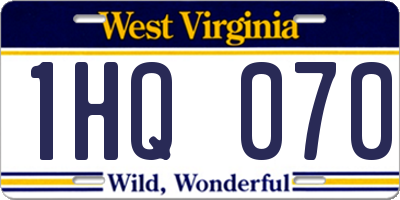 WV license plate 1HQ070