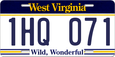 WV license plate 1HQ071