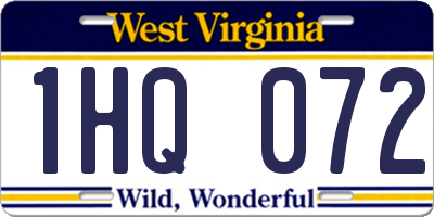 WV license plate 1HQ072