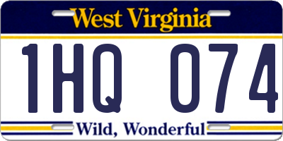 WV license plate 1HQ074