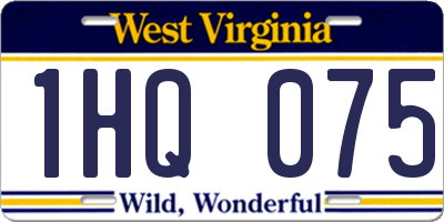 WV license plate 1HQ075