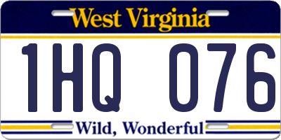 WV license plate 1HQ076