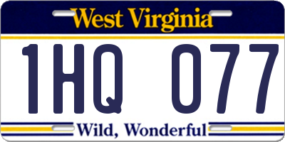WV license plate 1HQ077