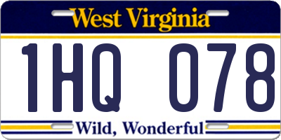 WV license plate 1HQ078