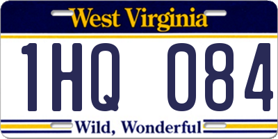 WV license plate 1HQ084
