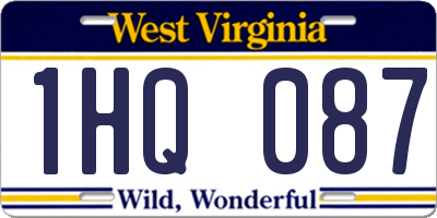 WV license plate 1HQ087