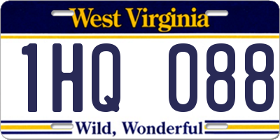 WV license plate 1HQ088