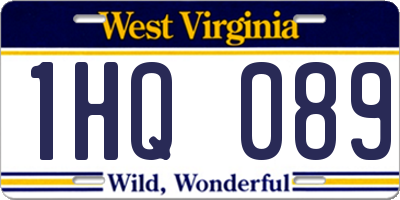 WV license plate 1HQ089