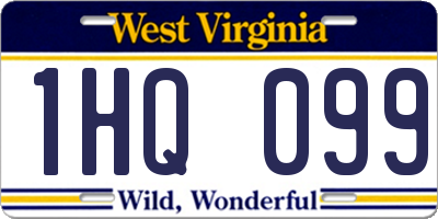 WV license plate 1HQ099