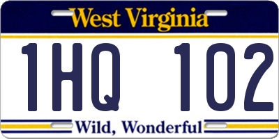 WV license plate 1HQ102