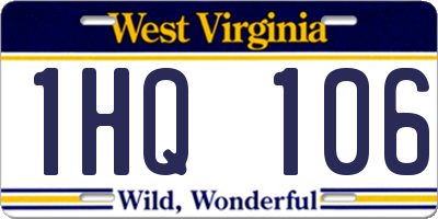 WV license plate 1HQ106