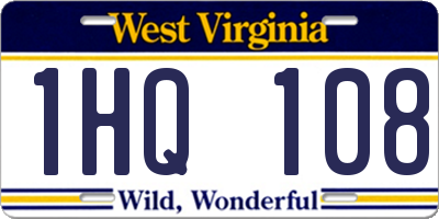 WV license plate 1HQ108