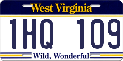 WV license plate 1HQ109