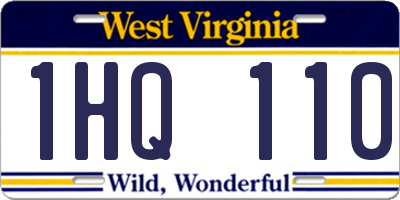 WV license plate 1HQ110