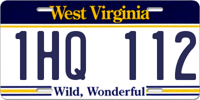 WV license plate 1HQ112