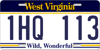 WV license plate 1HQ113